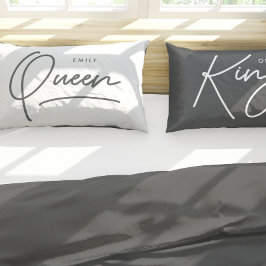 Moderne typografie elegant koningenkoningkussen ho kussensloop