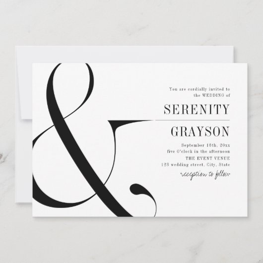 Moderne typografie elegant minimalistisch huwelijk kaart (Voorkant)