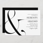 Moderne typografie elegant minimalistisch huwelijk kaart (Voorkant / Achterkant)