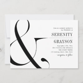 Moderne typografie elegant minimalistisch huwelijk kaart