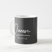 Moderne typografie elegant Queen op maat Koffiemok (Voorkant links)