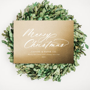 Moderne typografie elegant script bedrijfsgoud folie kaarten