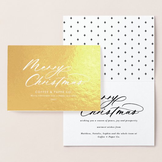 Moderne typografie elegant script bedrijfsgoud folie kaarten (Display)