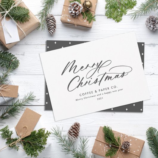 Moderne typografie elegant script corporate feestdagenkaart