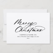 Moderne typografie elegant script corporate Kraft Feestdagenkaart (Voorkant)