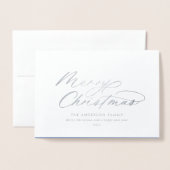 Moderne typografie elegant script Folie Ca Folie Kaarten (Voorkant met envelop)