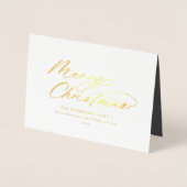 Moderne typografie elegant script kerst folie kaarten (Voorkant)