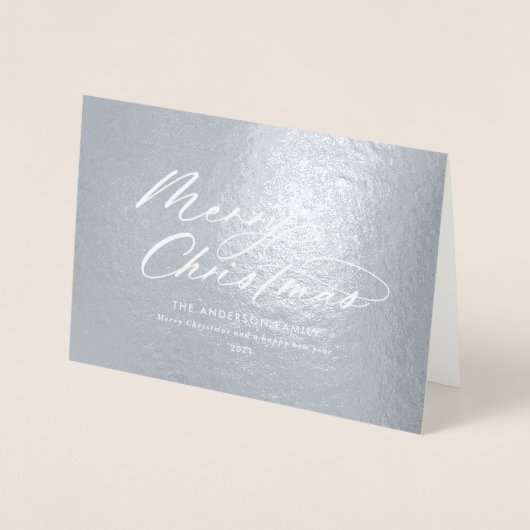 Moderne typografie elegant script kerst folie kaarten