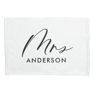 Moderne typografie elegant script mrs gift kussensloop