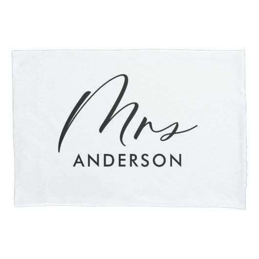 Moderne typografie elegant script mrs gift kussensloop (Voorkant)