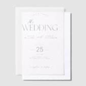 Moderne typografie elegante bruiloft overlay vellum uitnodigingen (Offset)