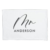 Moderne typografie elegante script mr gift kussen kussensloop (Voorkant)