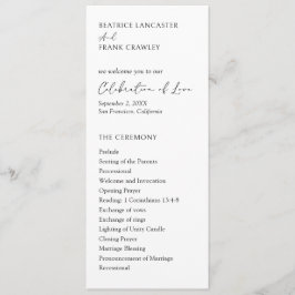 Moderne typografie Elegante trouwdag Programmakaart