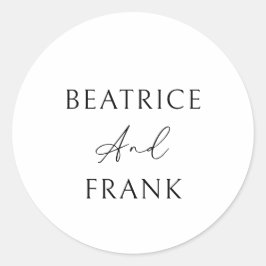 Moderne typografie Elegante trouwdag Ronde Sticker
