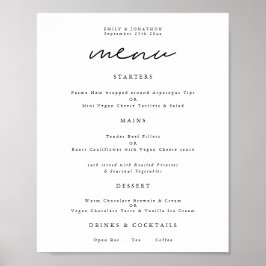 Moderne typografie elk kleur script trouwmenu poster