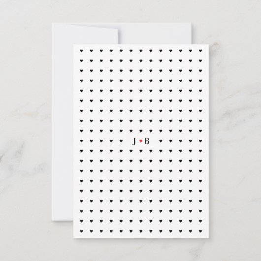 Moderne typografie en harthuwelijk RSVP-Kaart invo RSVP Kaartje (Achterkant)