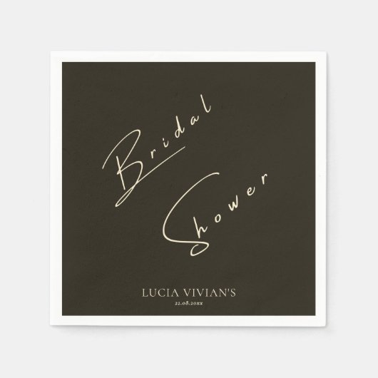 Moderne typografie en kalligrafie Bruidsdouche Servet (Voorkant)
