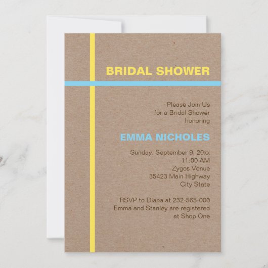 Moderne typografie en strepen rustiek vrijgezellen kaart (Voorkant)