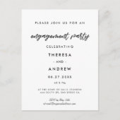 Moderne typografie Engagement party uitnodiging (Voorkant)