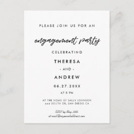 Moderne typografie Engagement party uitnodiging
