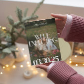 Moderne typografie esthetische foto zwangerschap aankondiging