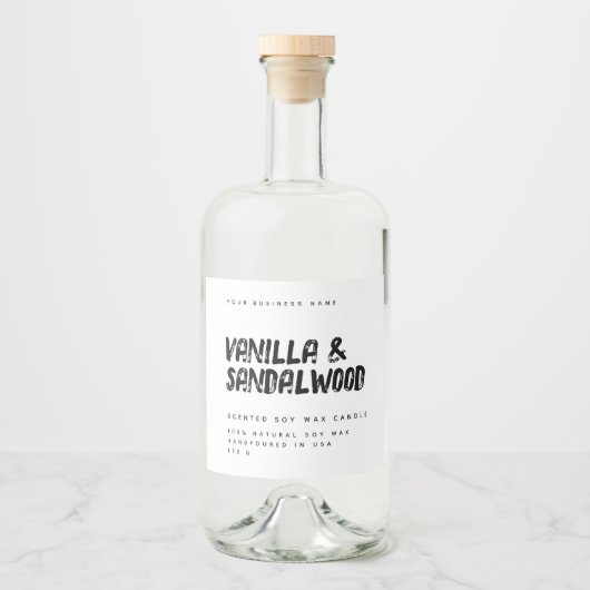 Moderne typografie, etiket met witte zeugelkaars (Voorkant)