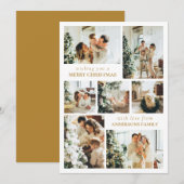 Moderne Typografie Familie Foto Kerst Goud Feestdagenkaart (Voorkant / Achterkant)