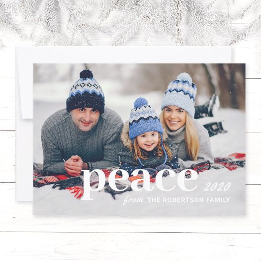 Moderne Typografie Familie Foto Kerstmis Kaart