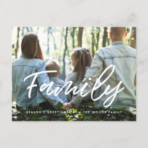Moderne typografie familie foto vakantie briefkaart