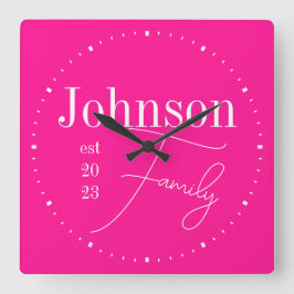 Moderne Typografie Familie Hot Pink Vierkante Klok