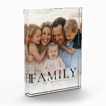 Moderne typografie familienaam aandenken foto cade