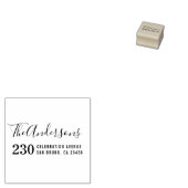 Moderne Typografie Familienaam & Retouradres Rubberstempel (Gestempeld)