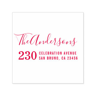 Moderne Typografie Familienaam & Retouradres Zelfinktende Stempel