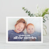 Moderne typografie-feestdag fotokaart kaart (Staand voorkant)