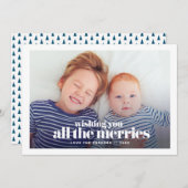 Moderne typografie-feestdag fotokaart kaart (Voorkant / Achterkant)