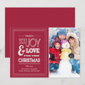 Moderne Typografie-feestdag kerstfotokaart Feestdagenkaart (Voorkant / Achterkant)