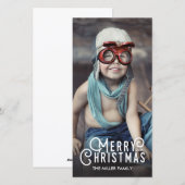 Moderne Typografie Fijne kerst, volledige foto Feestdagenkaart (Voorkant / Achterkant)