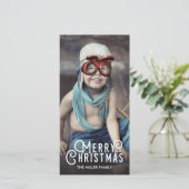 Moderne Typografie Fijne kerst, volledige foto Feestdagenkaart (Staand voorkant)