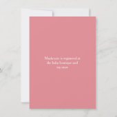 Moderne typografie Floral Baby shower Pink Brown Kaart (Achterkant)