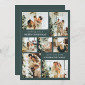 Moderne Typografie Forest Green Christmas Kaart (Voorkant / Achterkant)