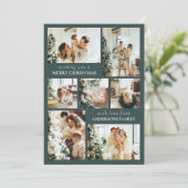 Moderne Typografie Forest Green Christmas Kaart (Staand voorkant)