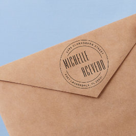 Moderne Typografie Formele Ronde Adres van de Teru Zelfinktende Stempel