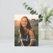 Moderne typografie foto afstudeer bedankje briefkaart (Staand voorkant)