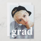 Moderne Typografie Foto Afstuderen Aankondiging (Voorkant)