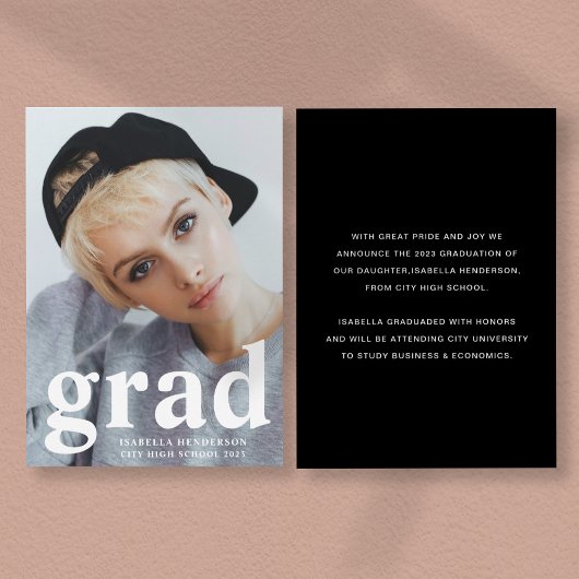 Moderne Typografie Foto Afstuderen Aankondiging