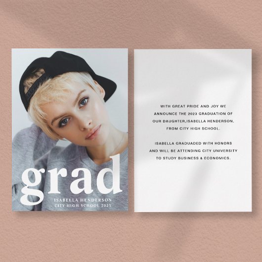 Moderne Typografie Foto Afstuderen Aankondiging