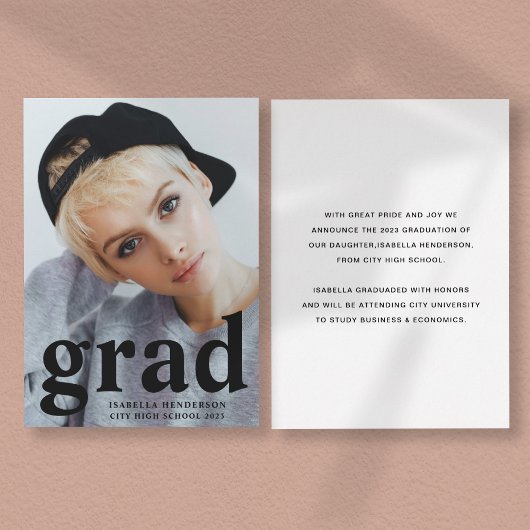 Moderne Typografie Foto Afstuderen Aankondiging