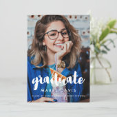 Moderne typografie Foto afstuderen Aankondiging (Staand voorkant)