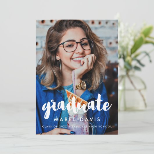 Moderne typografie Foto afstuderen Aankondiging (Staand voorkant)