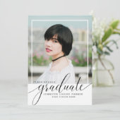 Moderne Typografie Foto Afstuderen Aankondiging (Staand voorkant)